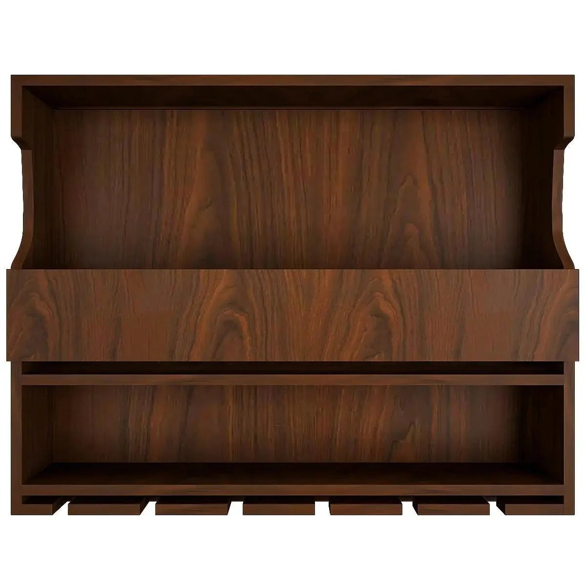 Exquisite Design Backlit MDF Mini Bar Shelf in Walnut Finish