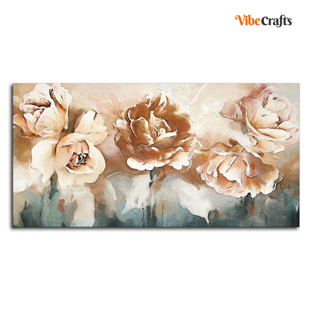 Floral Flower White Rose Canvas Wall Painting