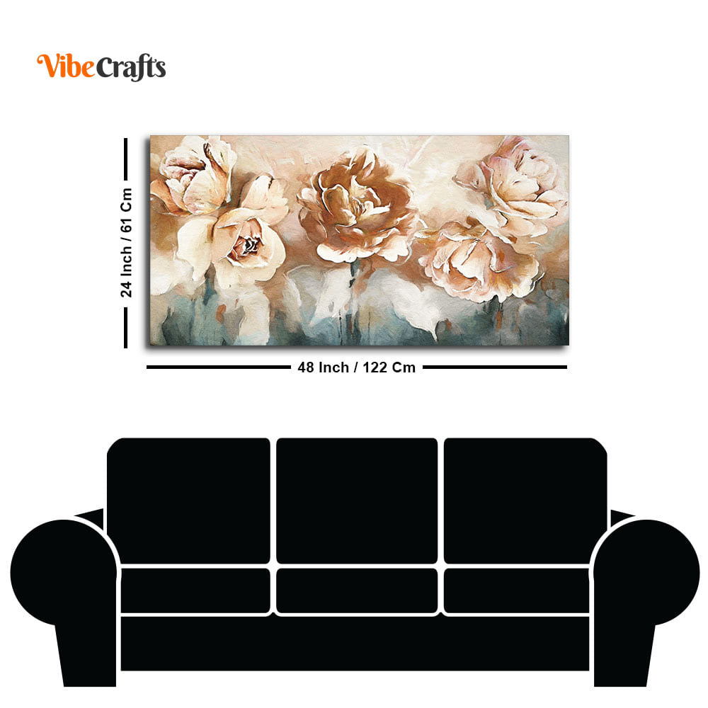 Floral Flower White Rose Canvas Wall Painting