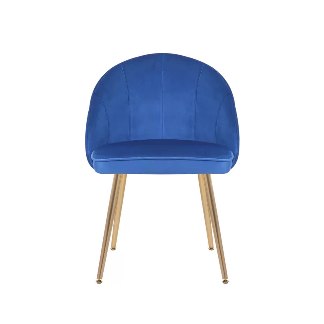 Golden Legged Royal Blue Velvet Accent Chair