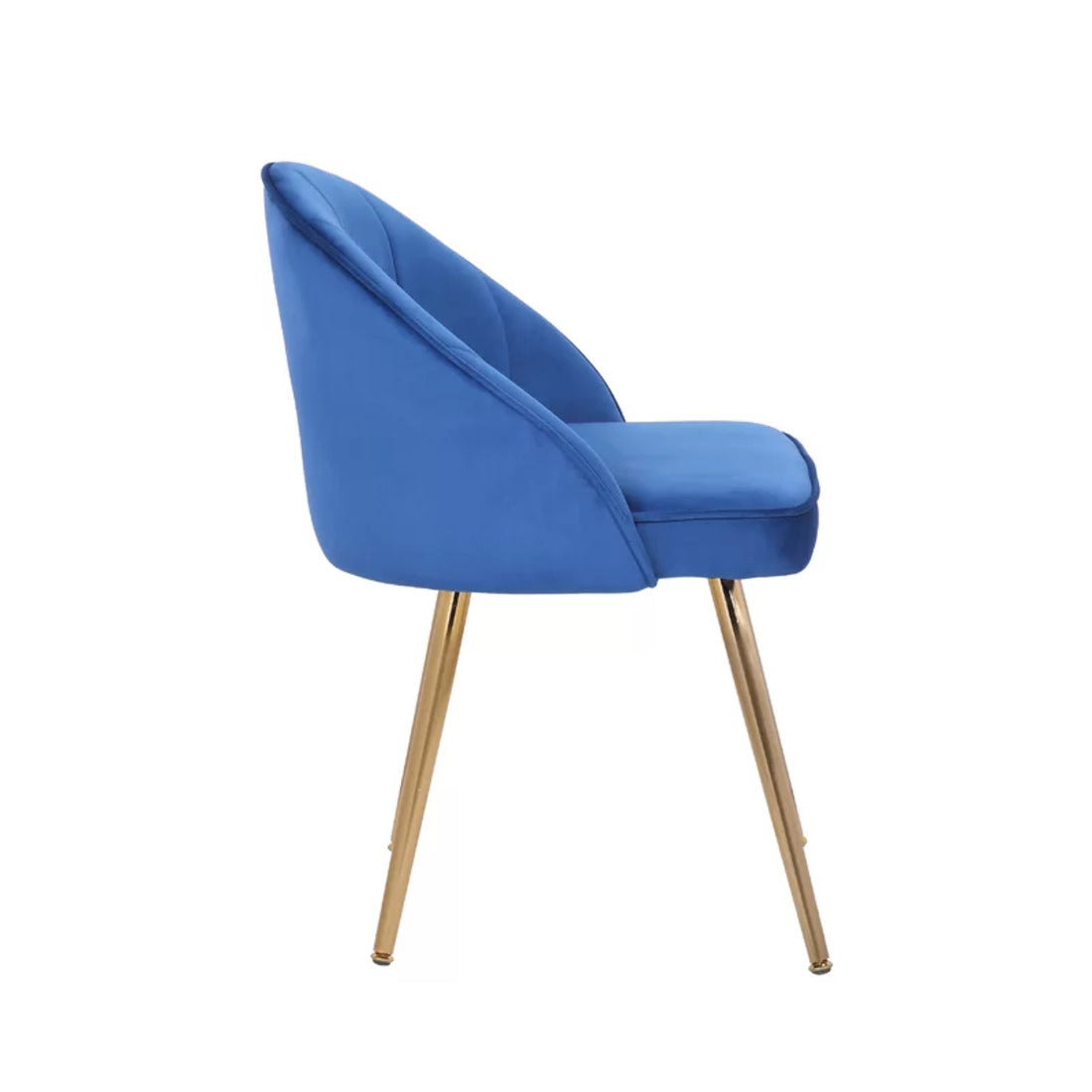 Golden Legged Royal Blue Velvet Accent Chair