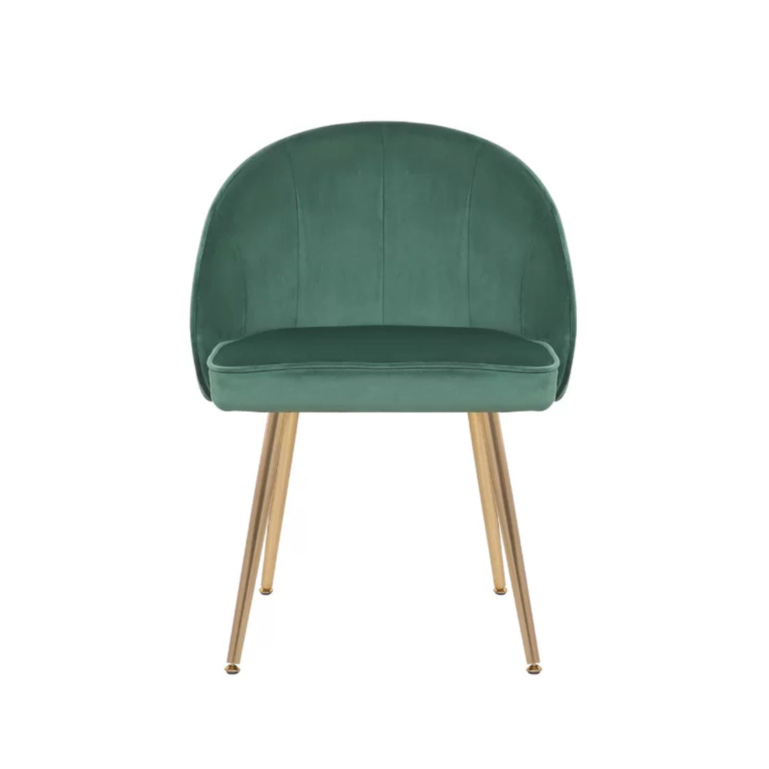 Golden Legged Royal Green Velvet Accent Chair