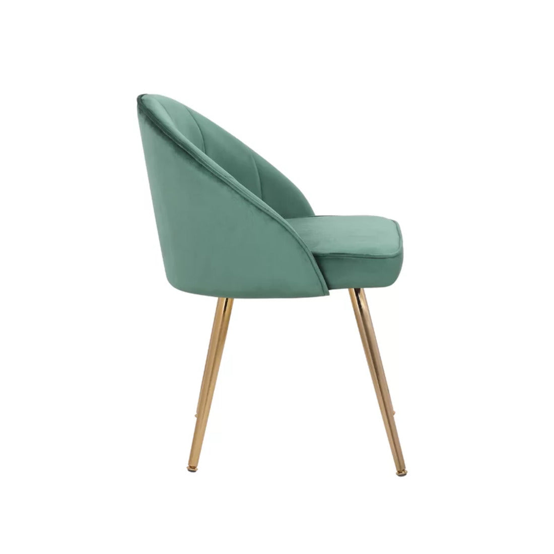 Golden Legged Royal Green Velvet Accent Chair