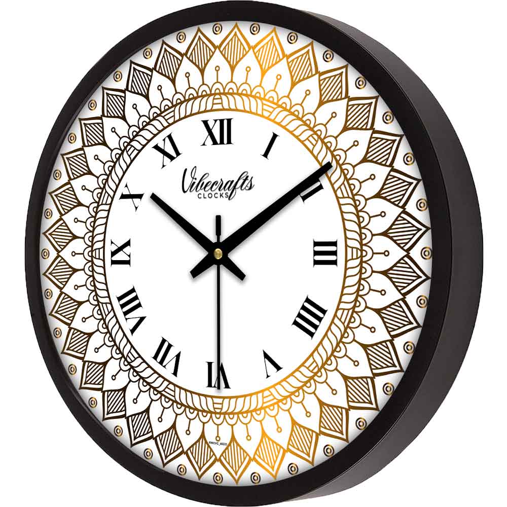 Golden Royal Pattern Designer Wall Clock