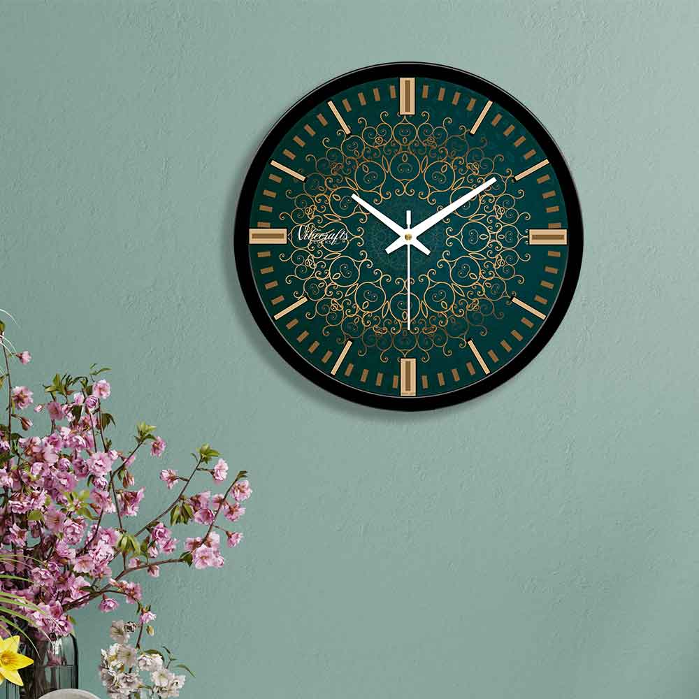 Green Abstract Art Designer Wall Clock