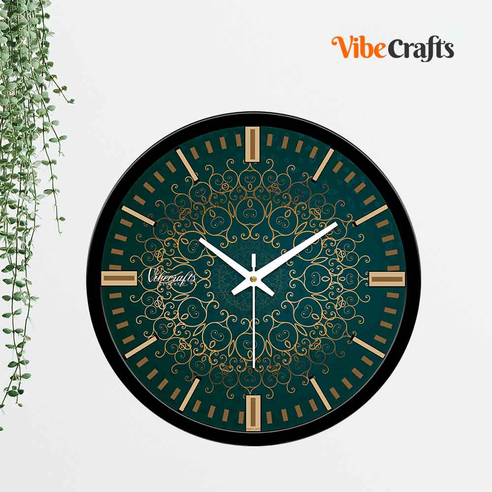 Green Abstract Art Designer Wall Clock