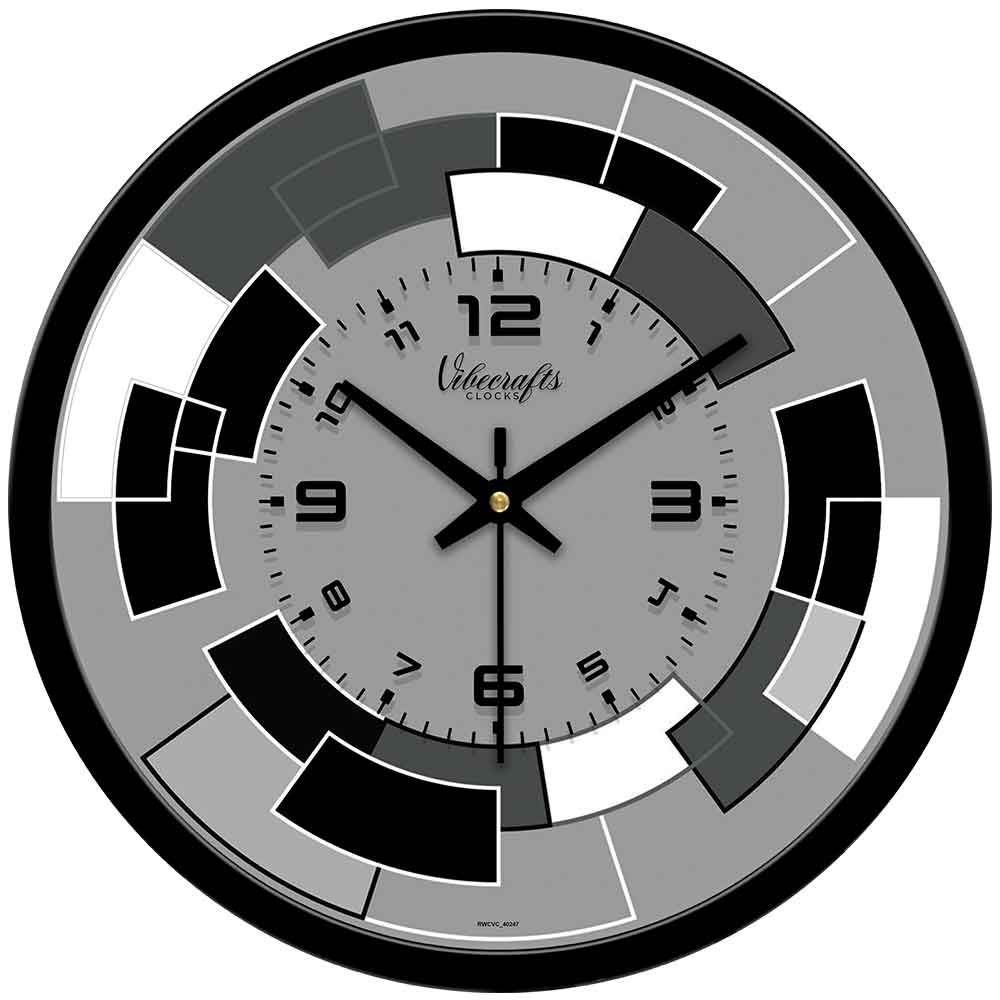 Grey Abstract Pattern Designer Wall Clock