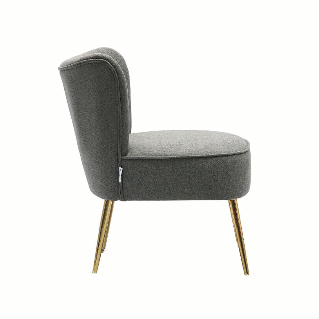 Grey Deep Cushioning Classic Velvet Accent Chair