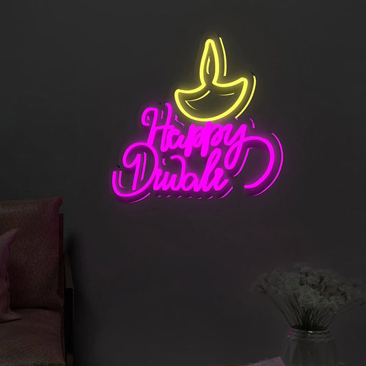 Happy Diwali Design Neon LED Light