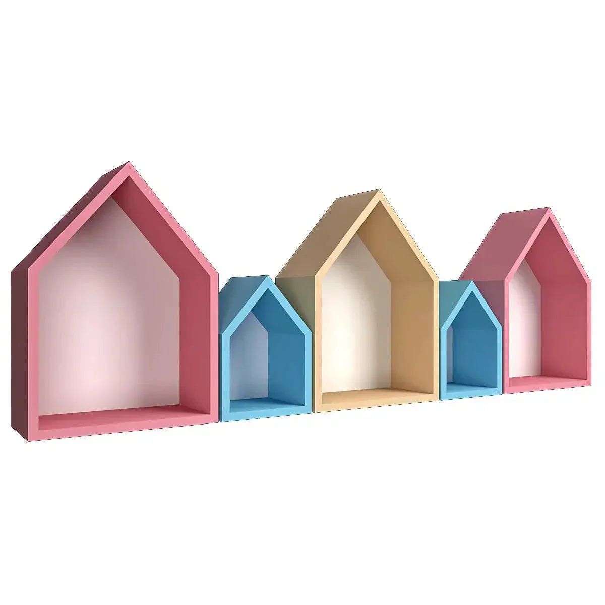 Hut Shape Wooden Wall Storage Shelves for Kids