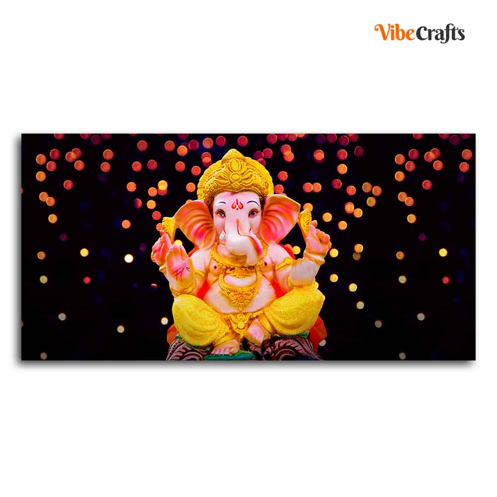 Lord Ganesha Sculpture Canvas Wall Painting