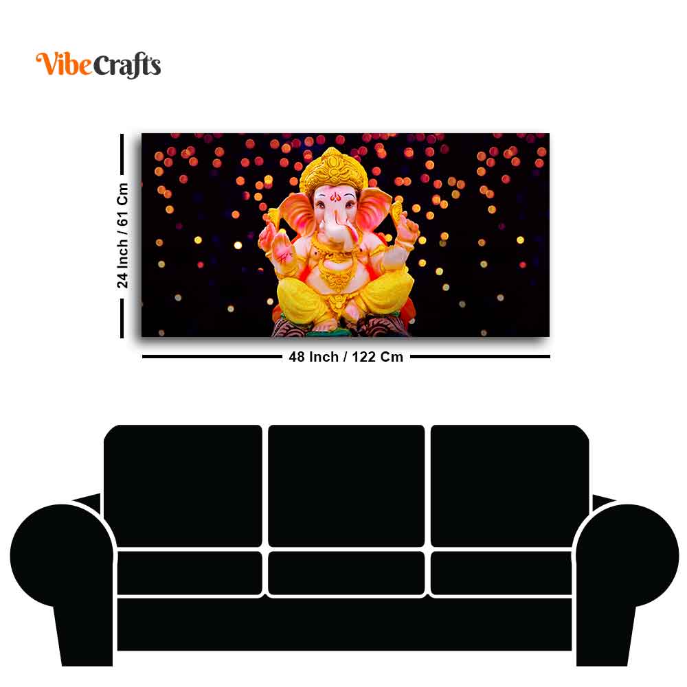 Lord Ganesha Sculpture Canvas Wall Painting