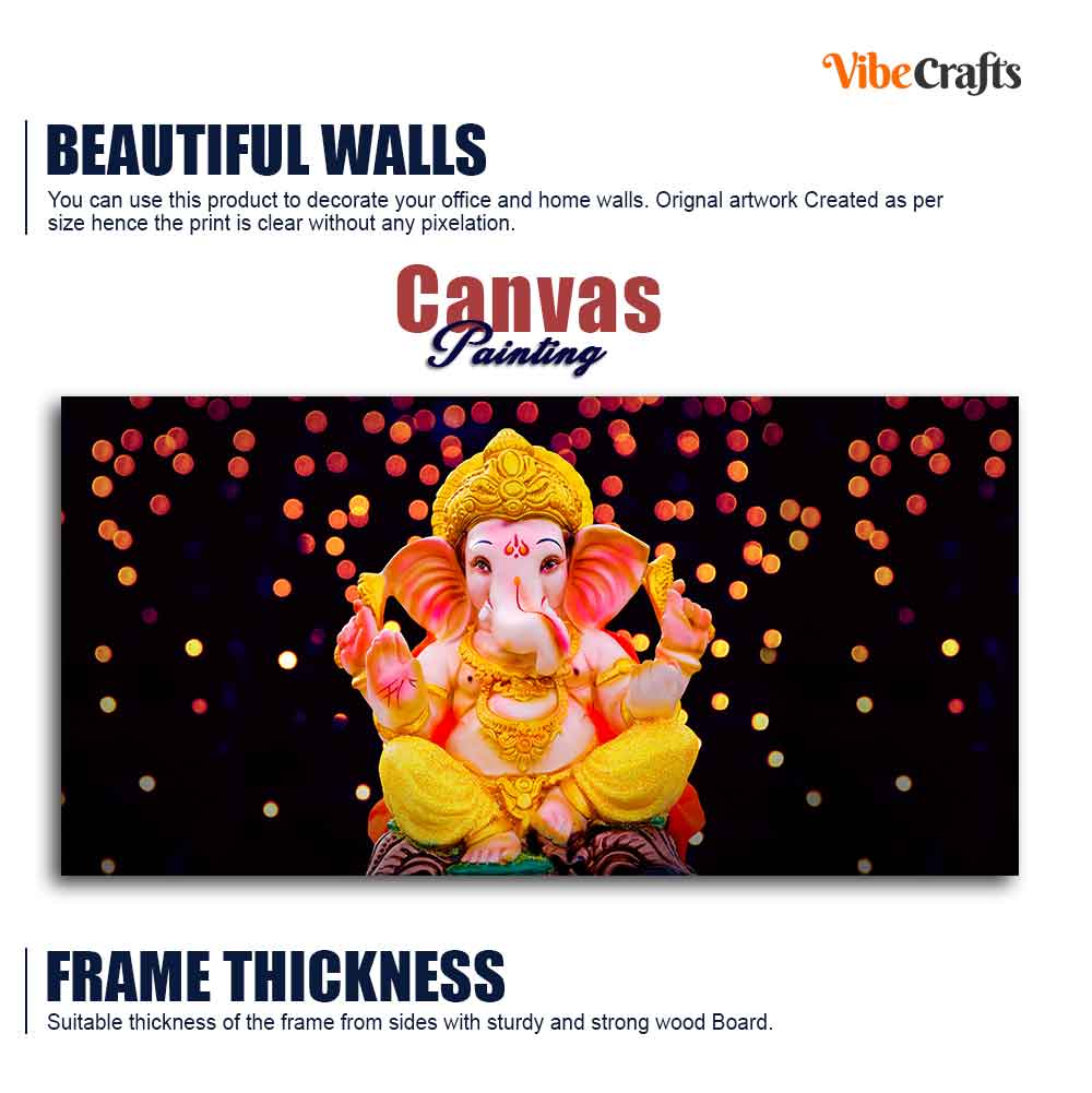 Lord Ganesha Sculpture Canvas Wall Painting