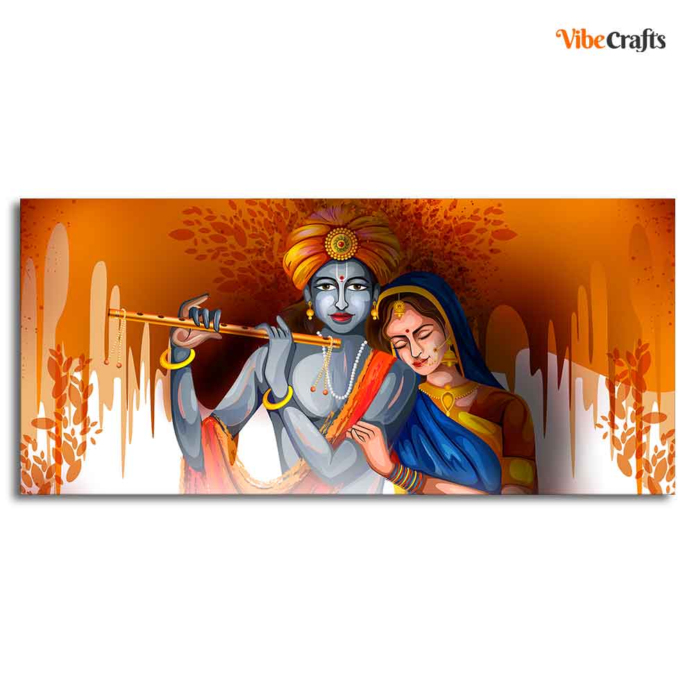 Lord Radha Krishna Beautiful Large Canvas Wall Painting