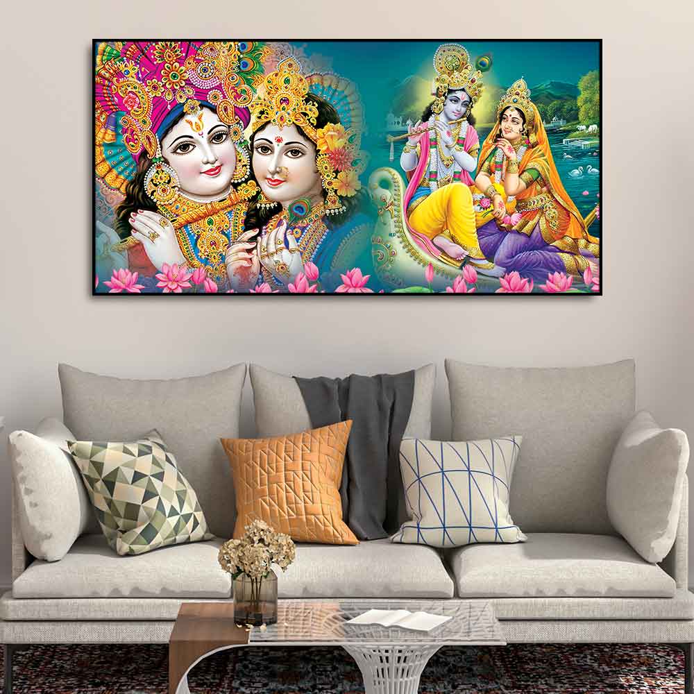 Lord Radha Krishna Religious Wall Painting