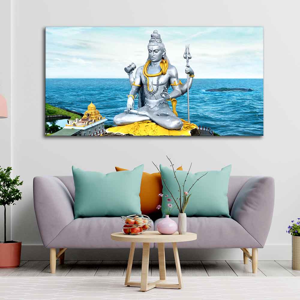 Lord Shiva Statue Canvas Wall Painting