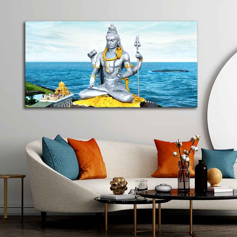 Lord Shiva Statue Canvas Wall Painting