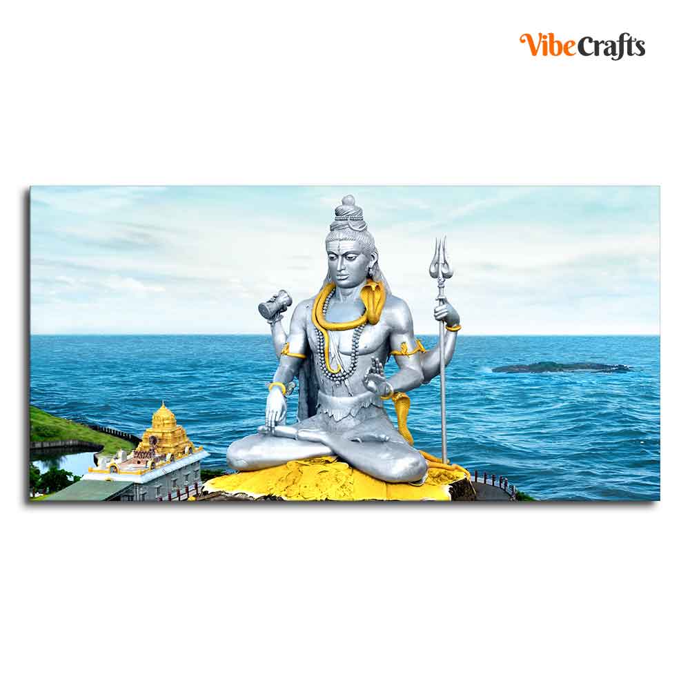 Lord Shiva Statue Canvas Wall Painting