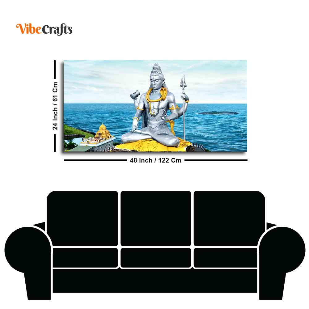 Lord Shiva Statue Canvas Wall Painting