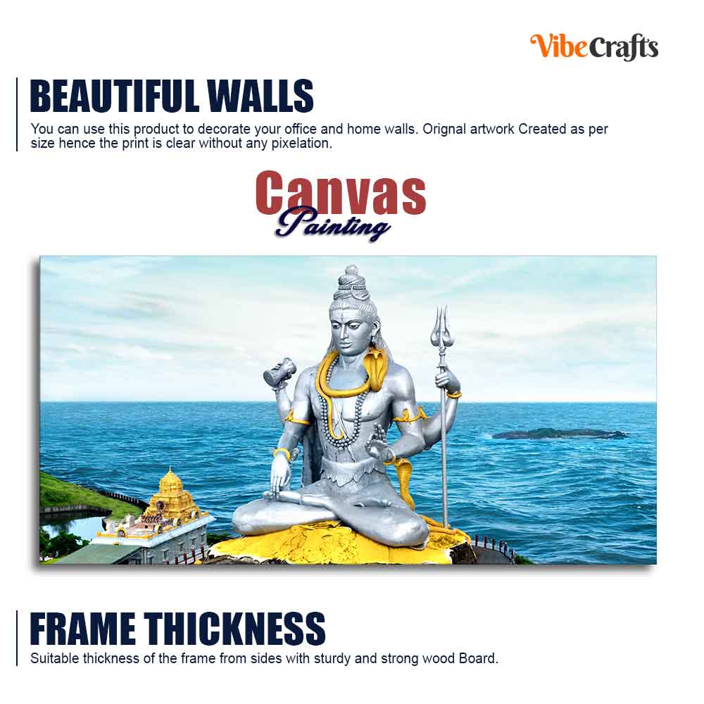 Lord Shiva Statue Canvas Wall Painting