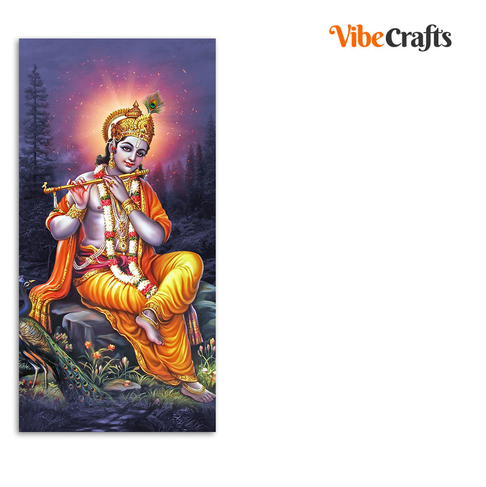 Lord Shree Krishna with Flute Premium Wall Painting