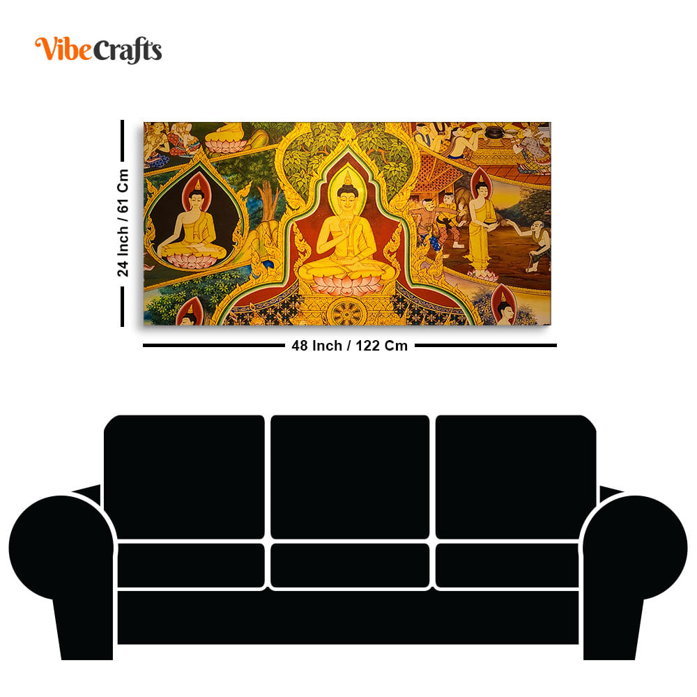 Lord Spiritual Buddha Canvas Wall Painting