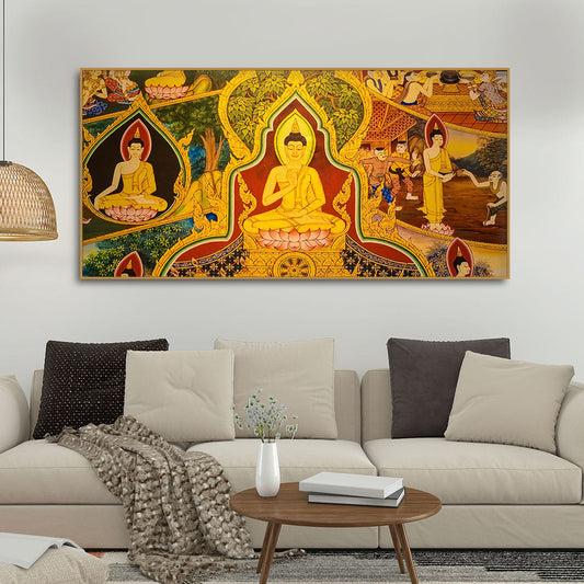 Lord Spiritual Buddha Canvas Wall Painting