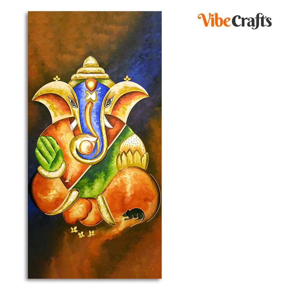 Lord Vighnaharta Ganesha Canvas Wall Painting