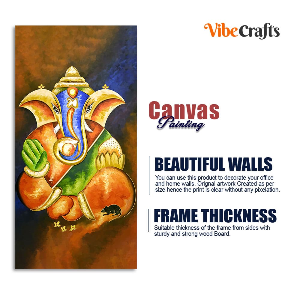 Lord Vighnaharta Ganesha Canvas Wall Painting