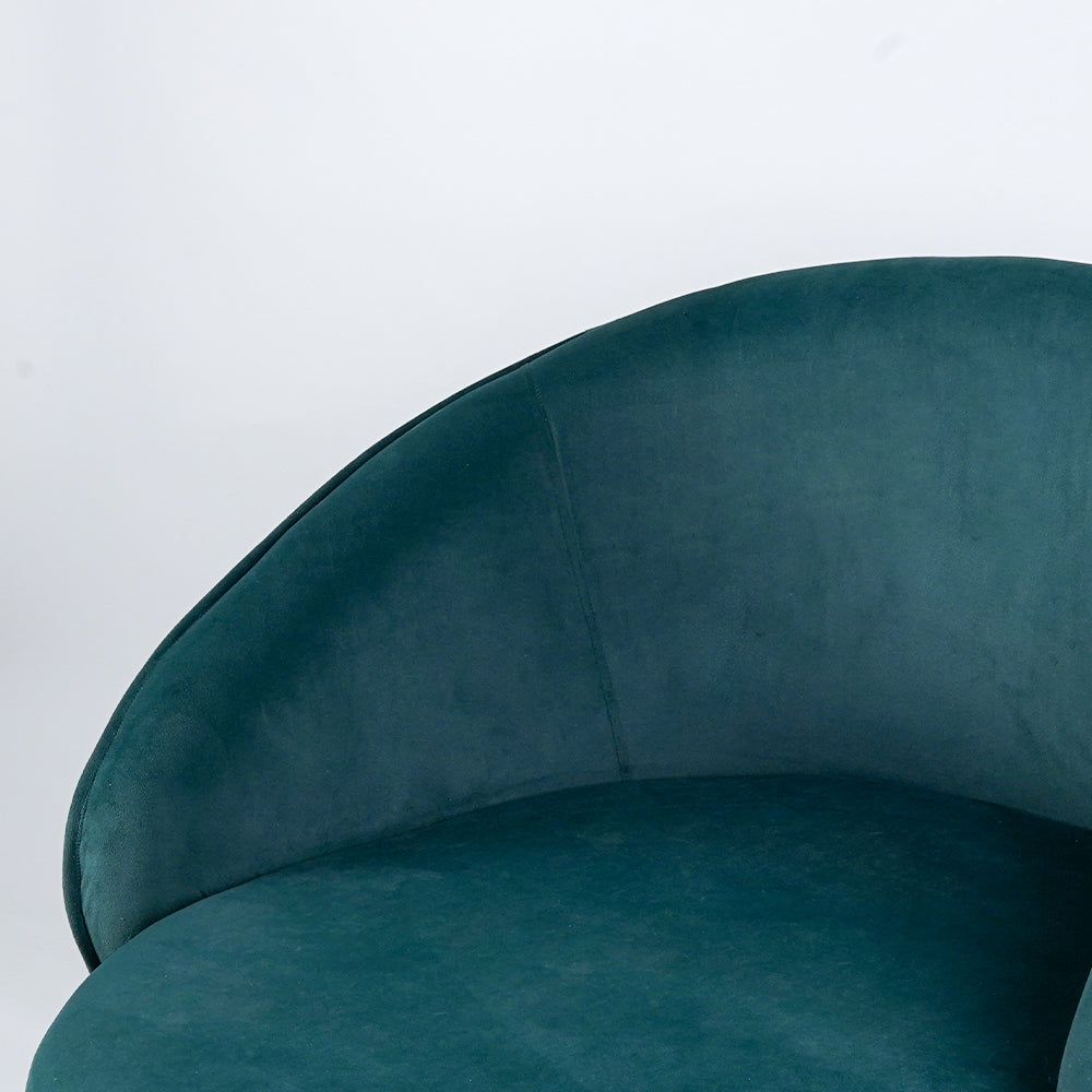 Low-Floor Premium Style Emerald Green Velvet Lounge Chair