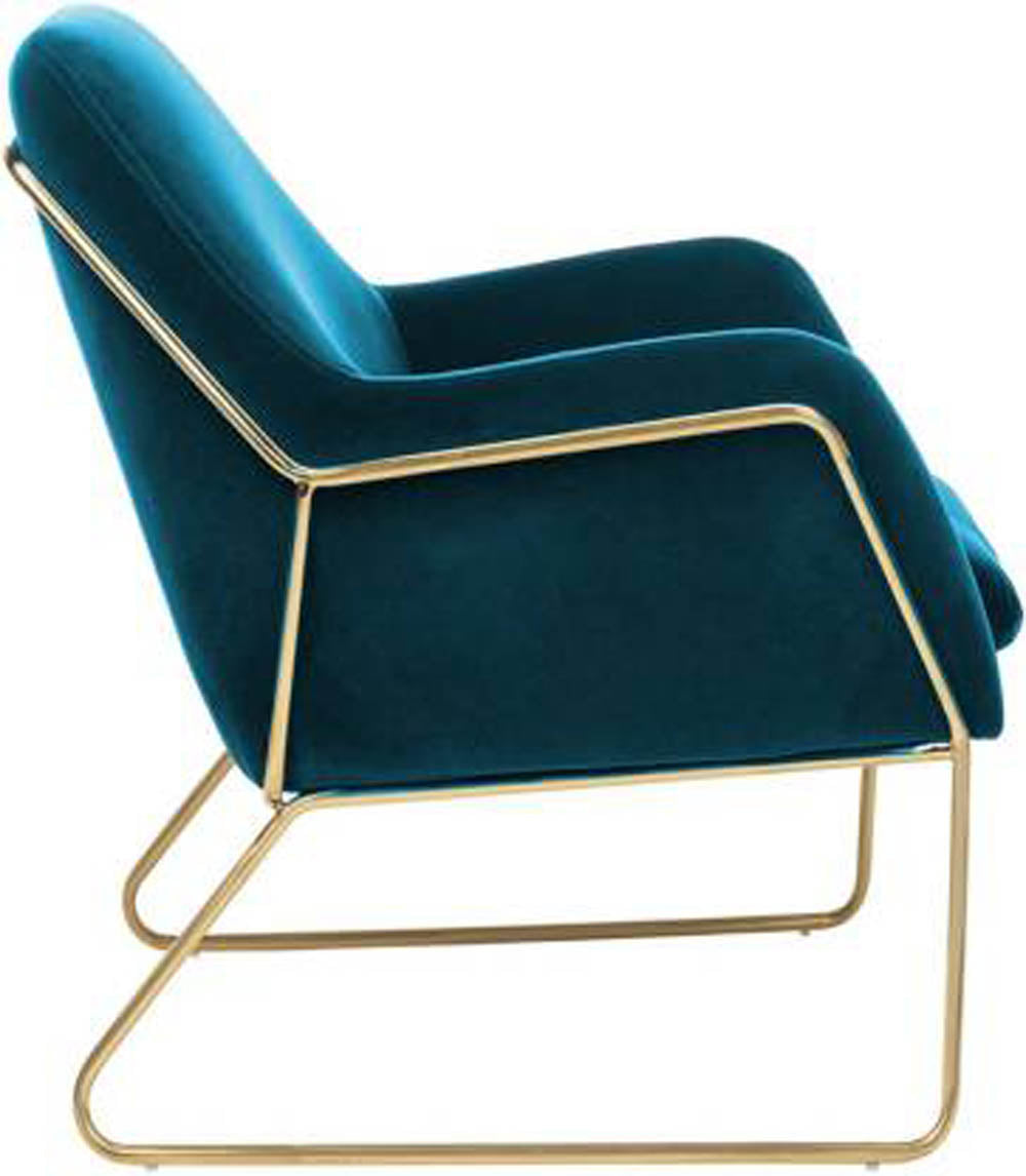 Lush Seagreen Glamorous Style Velvet Lounge Chair