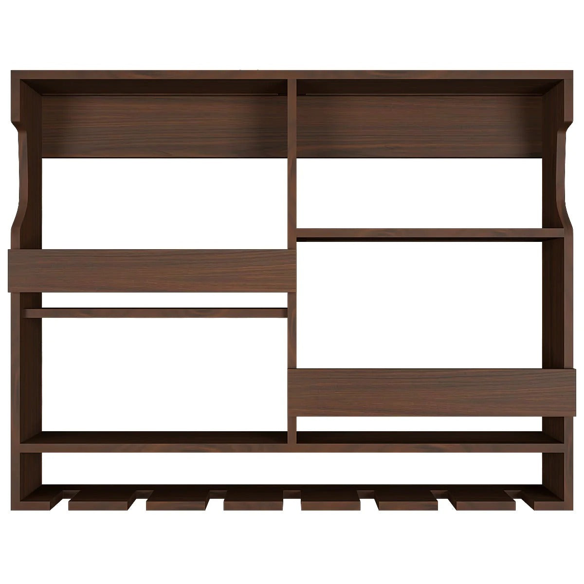 Luxurious Brown Coloured Wooden Mini Bar Shelf