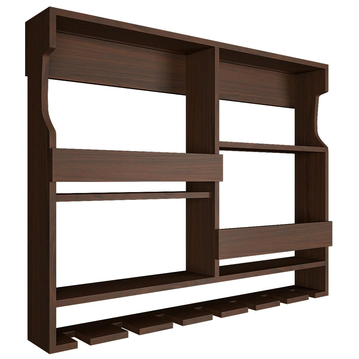 Luxurious Brown Coloured Wooden Mini Bar Shelf