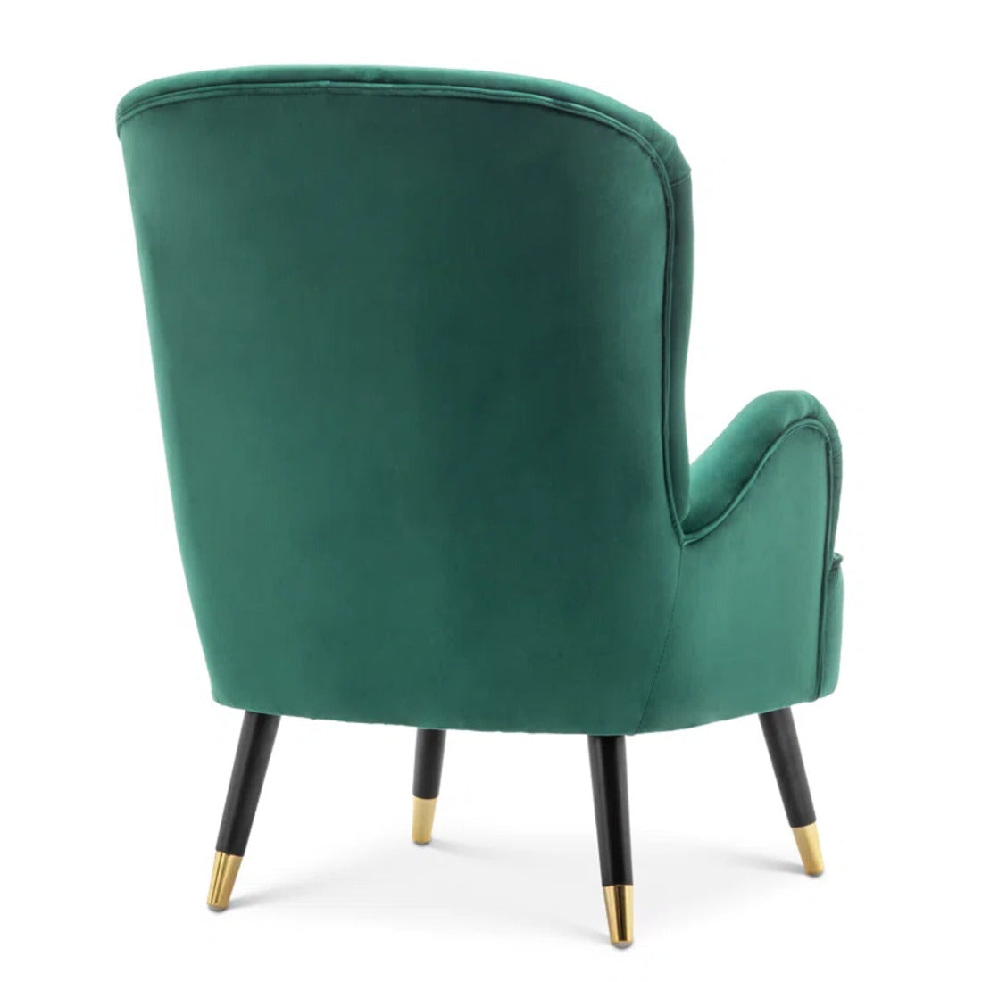 Luxurious Green Velvet Lounge Chair with Ottoman