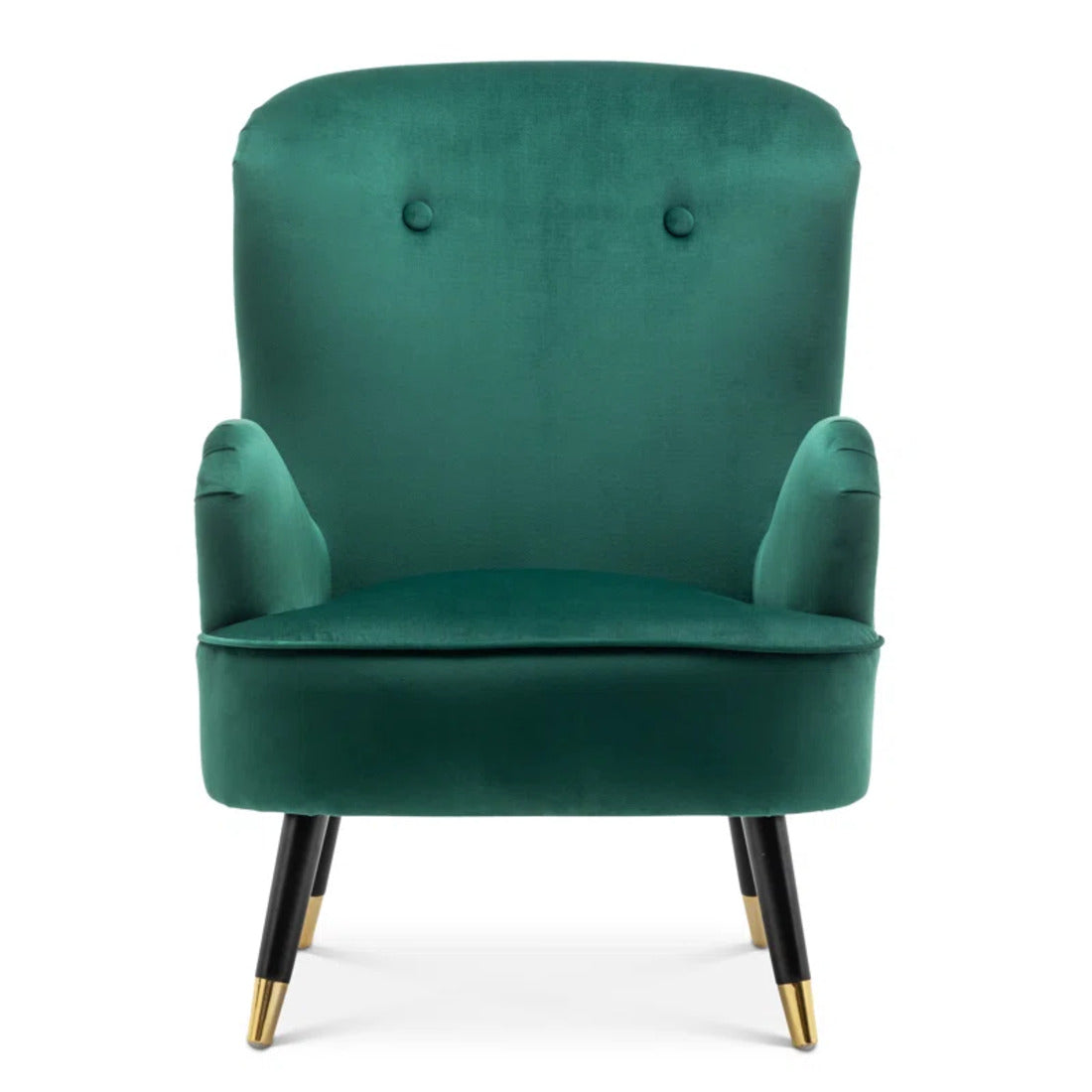 Luxurious Green Velvet Lounge Chair with Ottoman