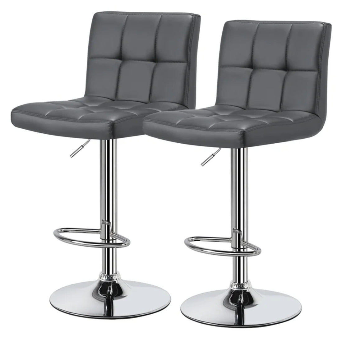 Luxurious Leatherette Grey Color Bar Stool / Long Chair