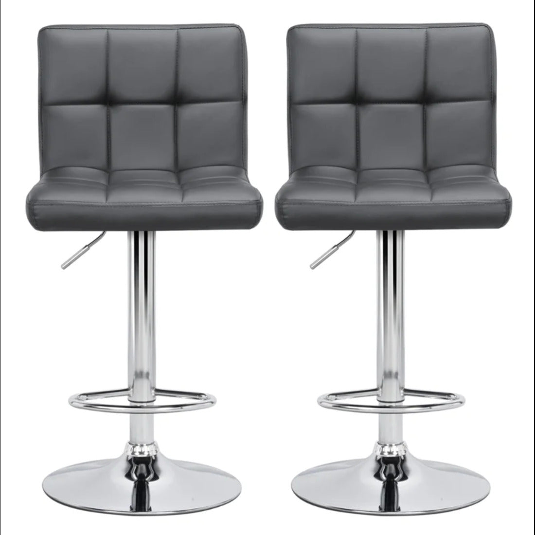 Luxurious Leatherette Grey Color Bar Stool / Long Chair