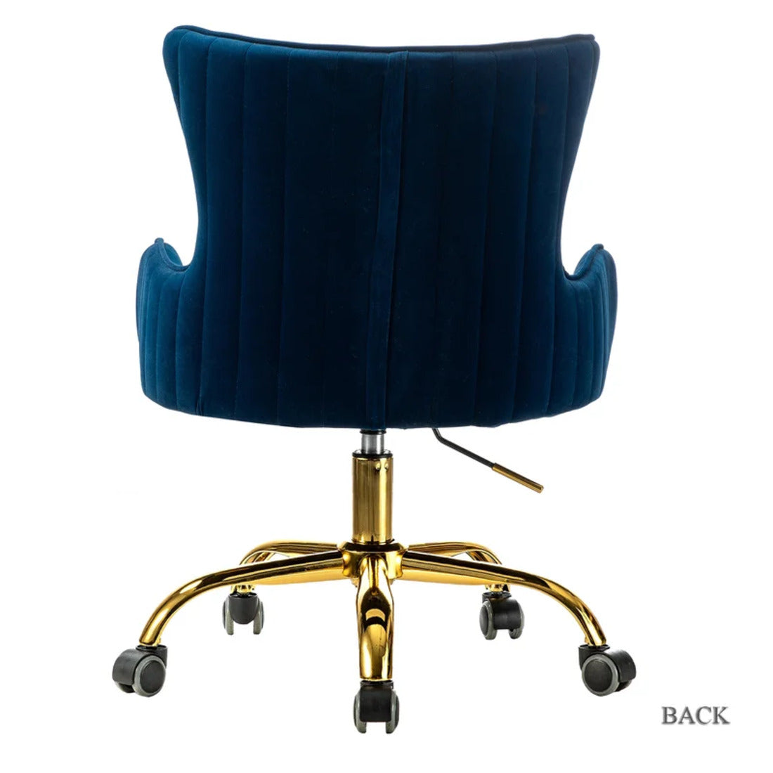 Luxurious Royal Blue Velvet Armchair with Golden Base