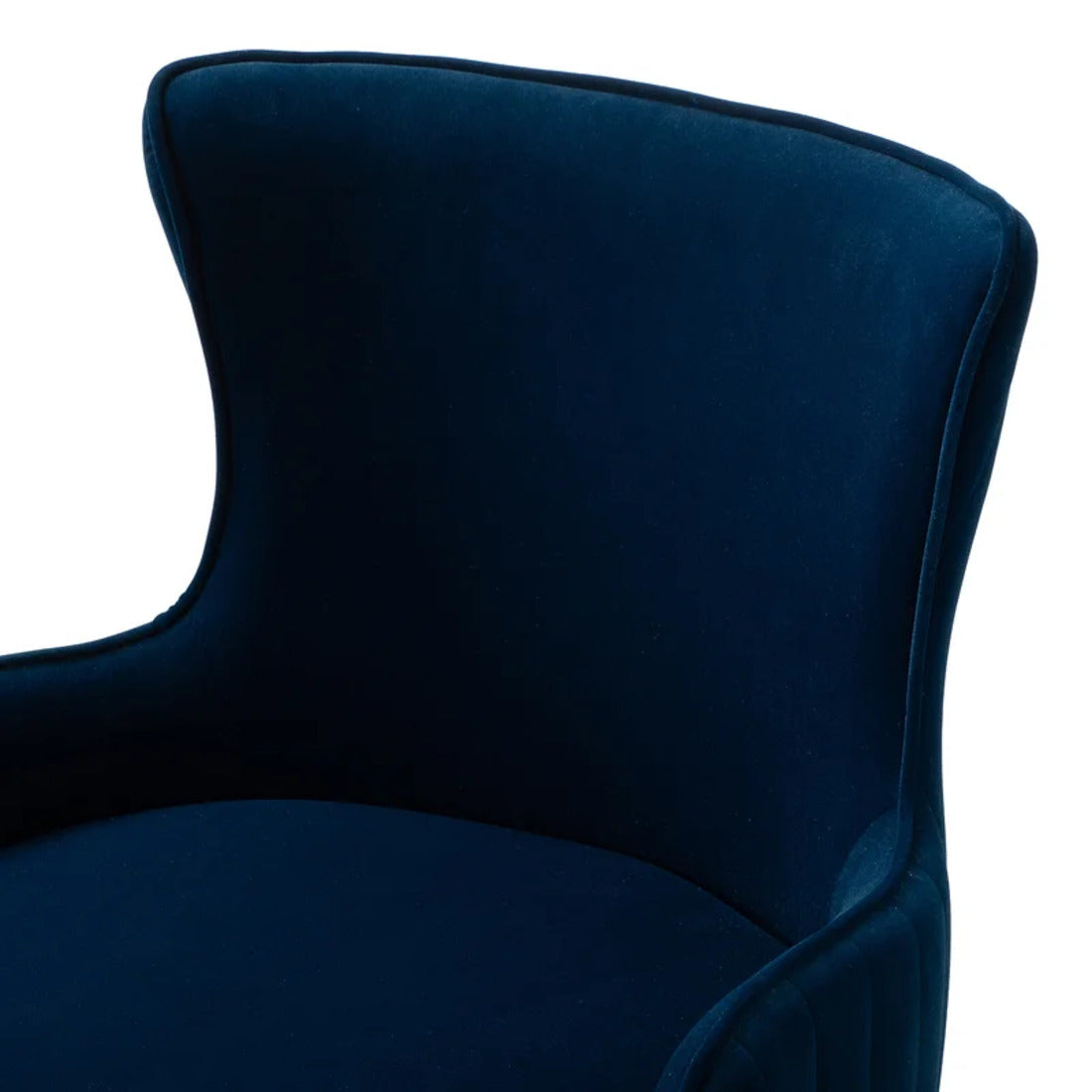 Luxurious Royal Blue Velvet Armchair with Golden Base