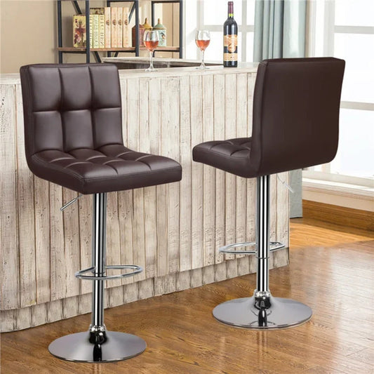 Luxurious Style Leatherette Brown Bar Stool / Long Chair