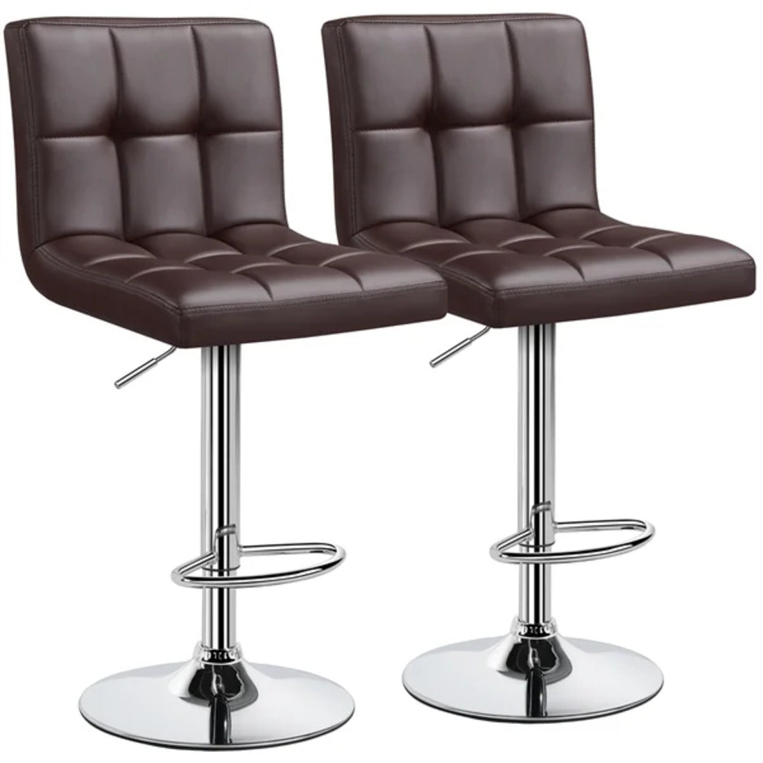 Luxurious Style Leatherette Brown Bar Stool / Long Chair