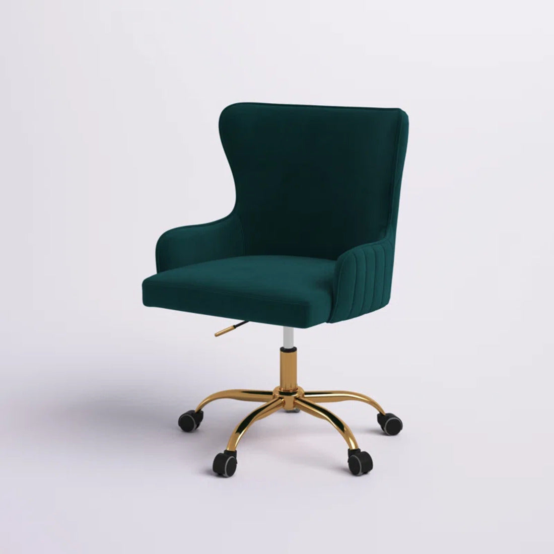 Luxury Emerald Color Velvet Armchair with Golden Base