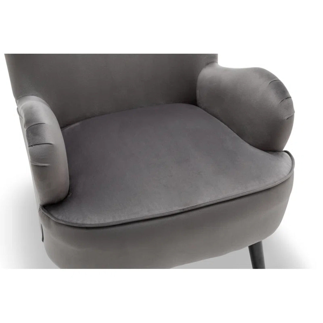 Luxury Grey Velvet Comfy Lounge Chair with Ottoman