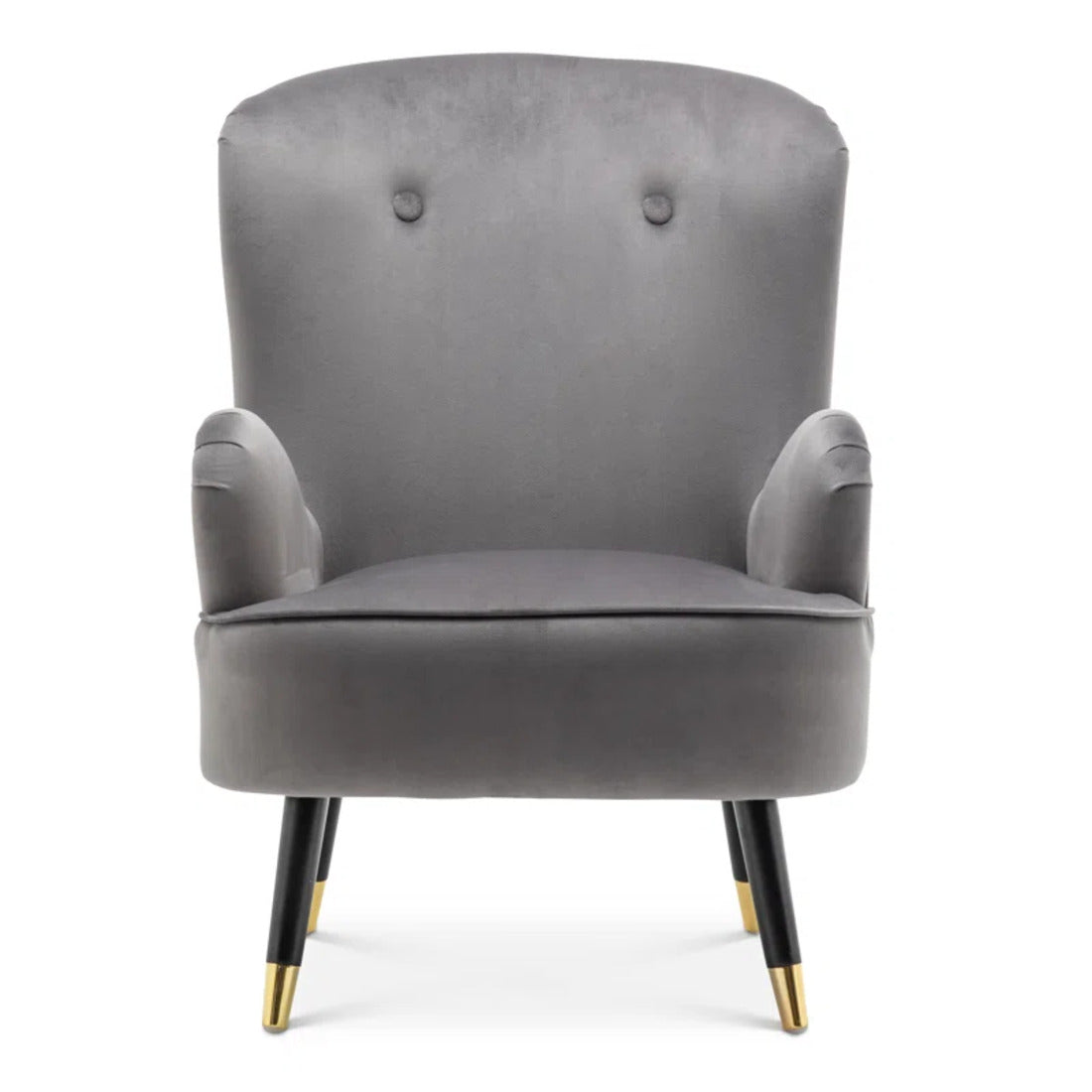 Luxury Grey Velvet Comfy Lounge Chair with Ottoman