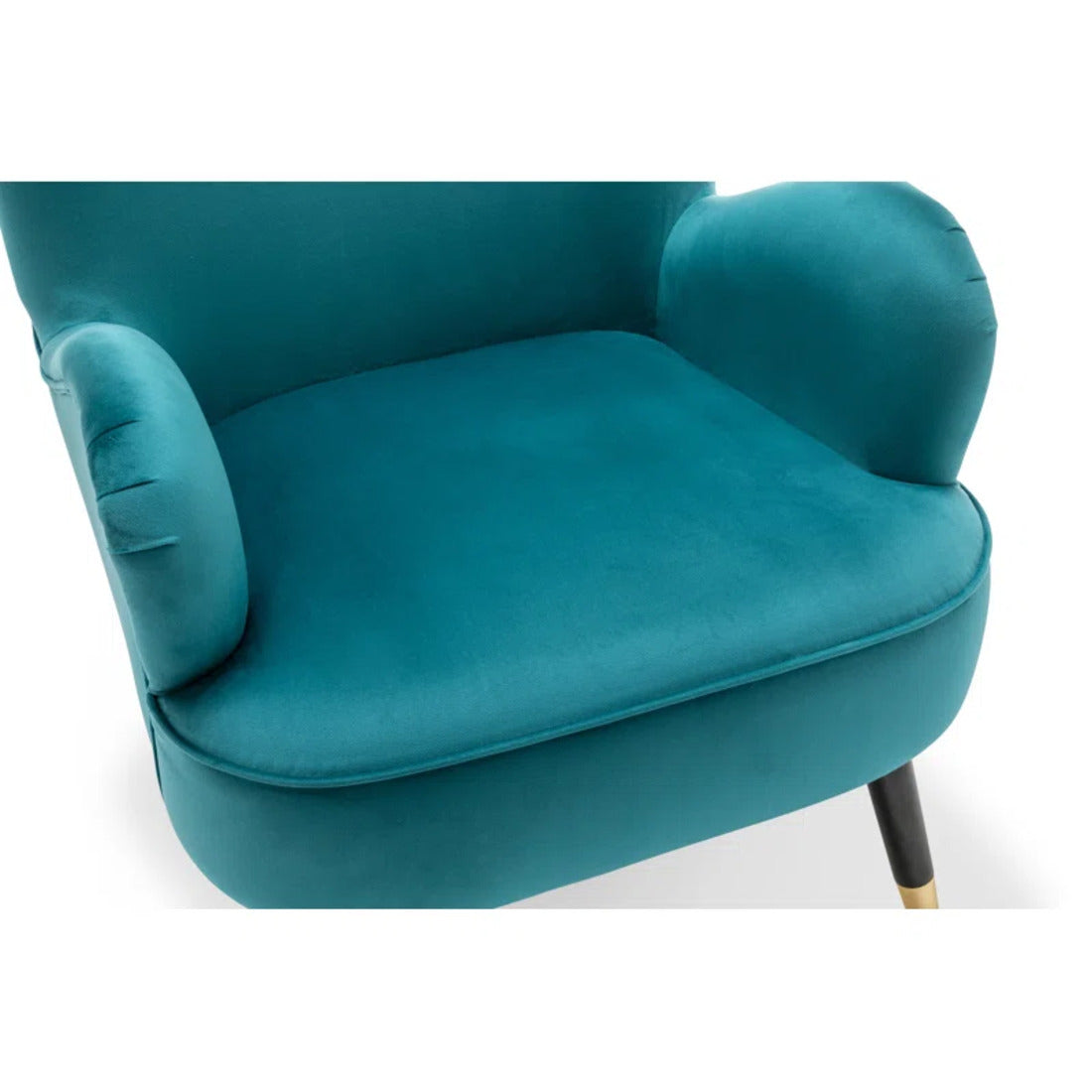 Luxury Turquoise Comfy Velvet Lounge Chair with Ottoman