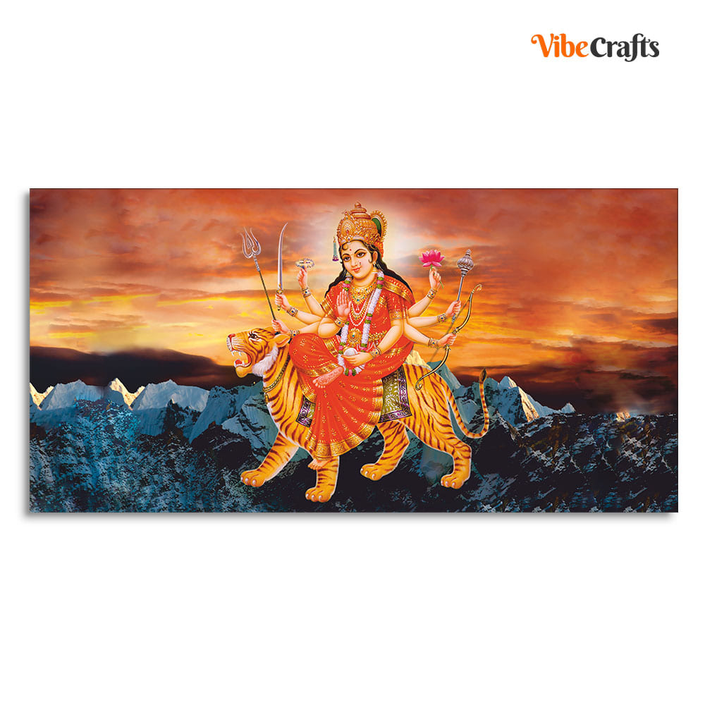 Maa Durga Bhagwati Premium Canvas Wall Painting