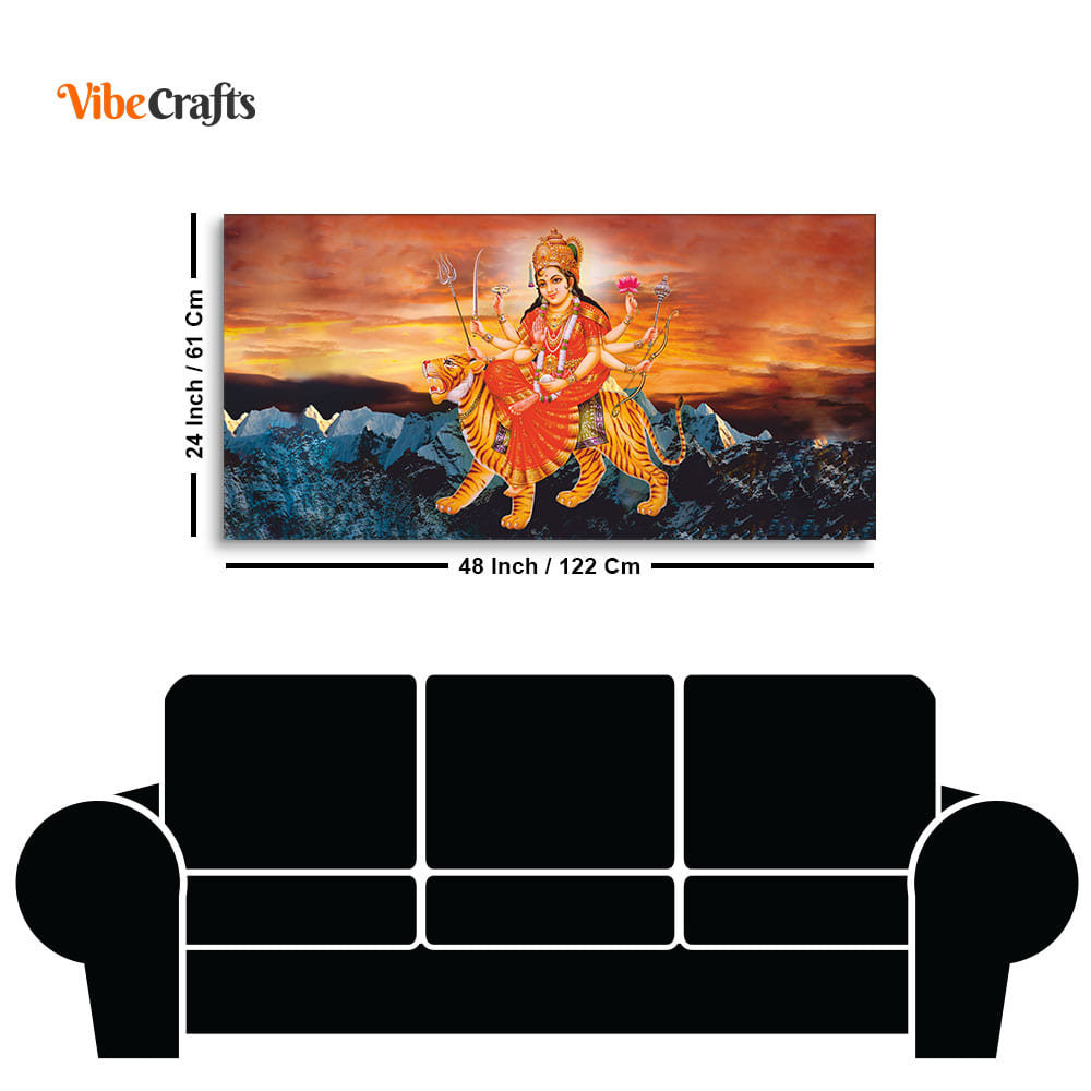 Maa Durga Bhagwati Premium Canvas Wall Painting