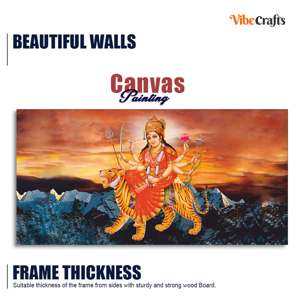 Maa Durga Bhagwati Premium Canvas Wall Painting