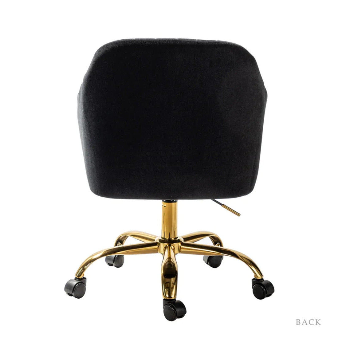 Refined Black Tufted Velvet Premium Armchair with Golden Legs