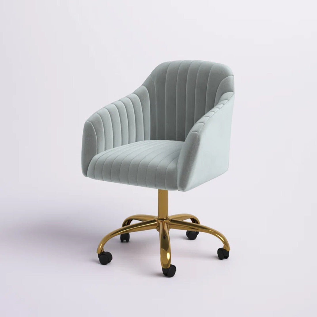 Refined White Tufted Velvet Comfy Armchair with Golden Legs